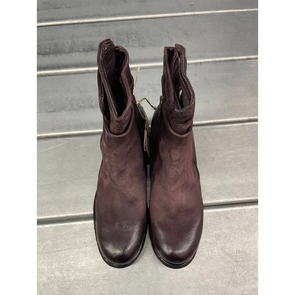 AS 98 Ibsen Ankle Boots Womens 36 US 5.5-6‎ Burgundy Leather Side Zip Casual